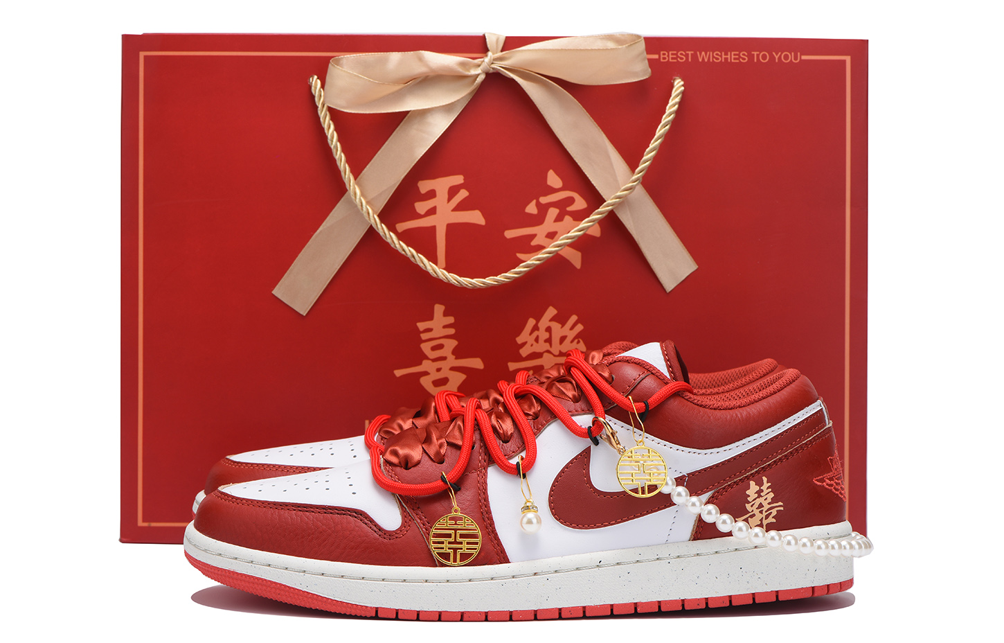 

Детские баскетбольные кроссовки Air 1 с противоскользящим износостойким верхом и низким верхом для подростков Jordan, белый/красный