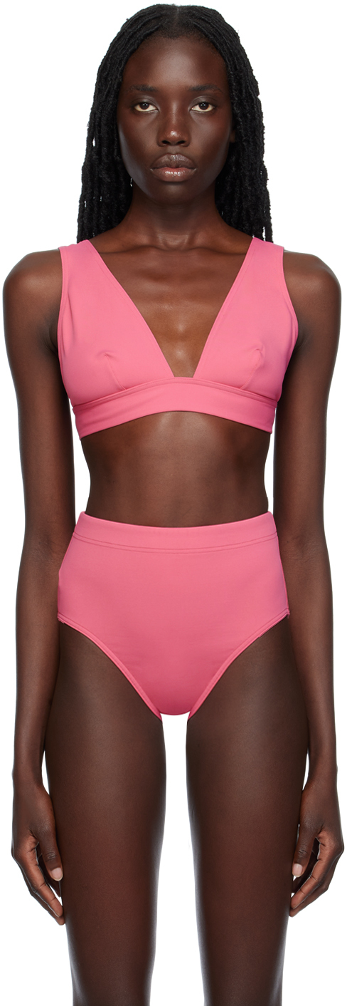 

Розовый хромированный бикини-топ ERES