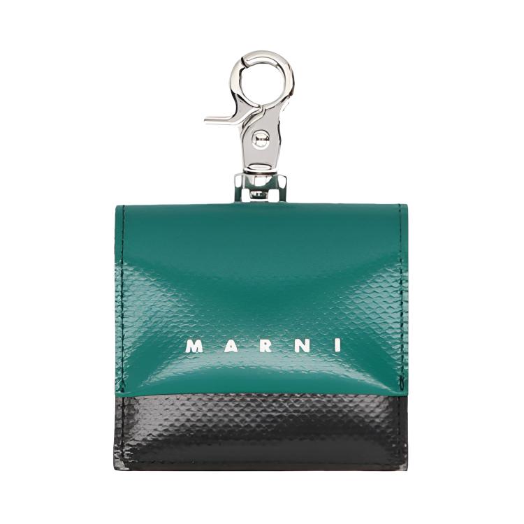 

MARNI Полиэстеровый чехол для монет с футляром для наушников мужской зеленый/черный