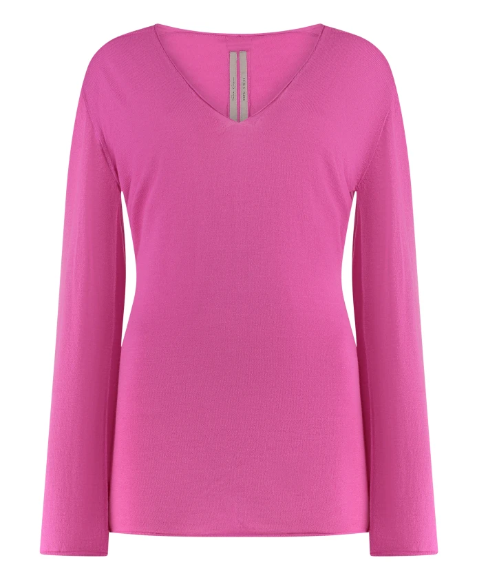 

Шерстяной свитер с необработанными краями Rick Owens, розовый