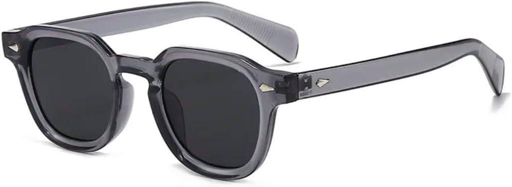 

Модные солнцезащитные очки в форме квадрата конфетных цветов для женщин, защита от УФ-излучения UV400, ретро-стиль, заклепки, мужские очки с леопардовым принтом TVTBBVV, Gray Black