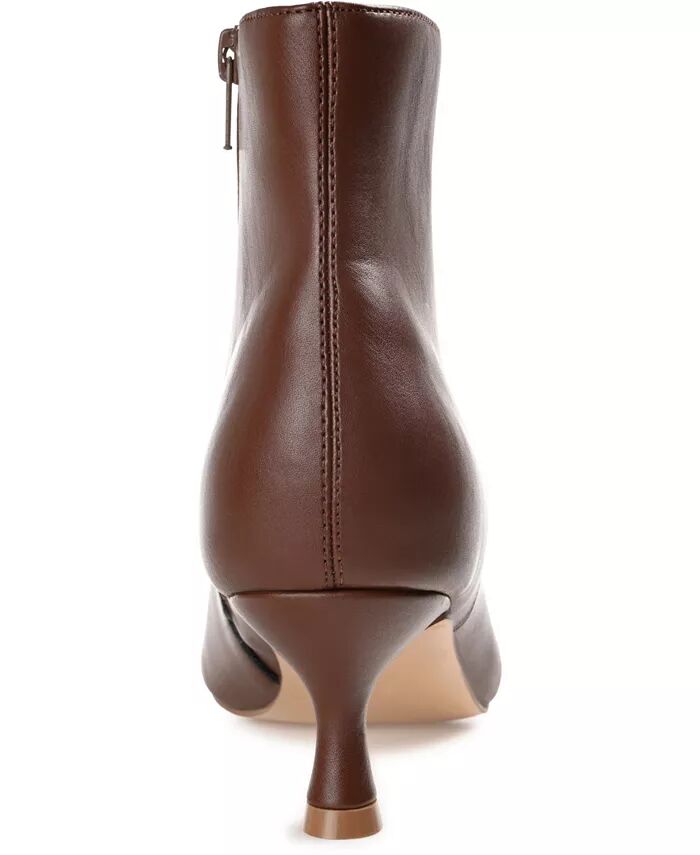 Женские ботильоны Kelssa Wide Width Square Toe Kitten Heel Dress Booties Journee Collection, коричневый — фото 3