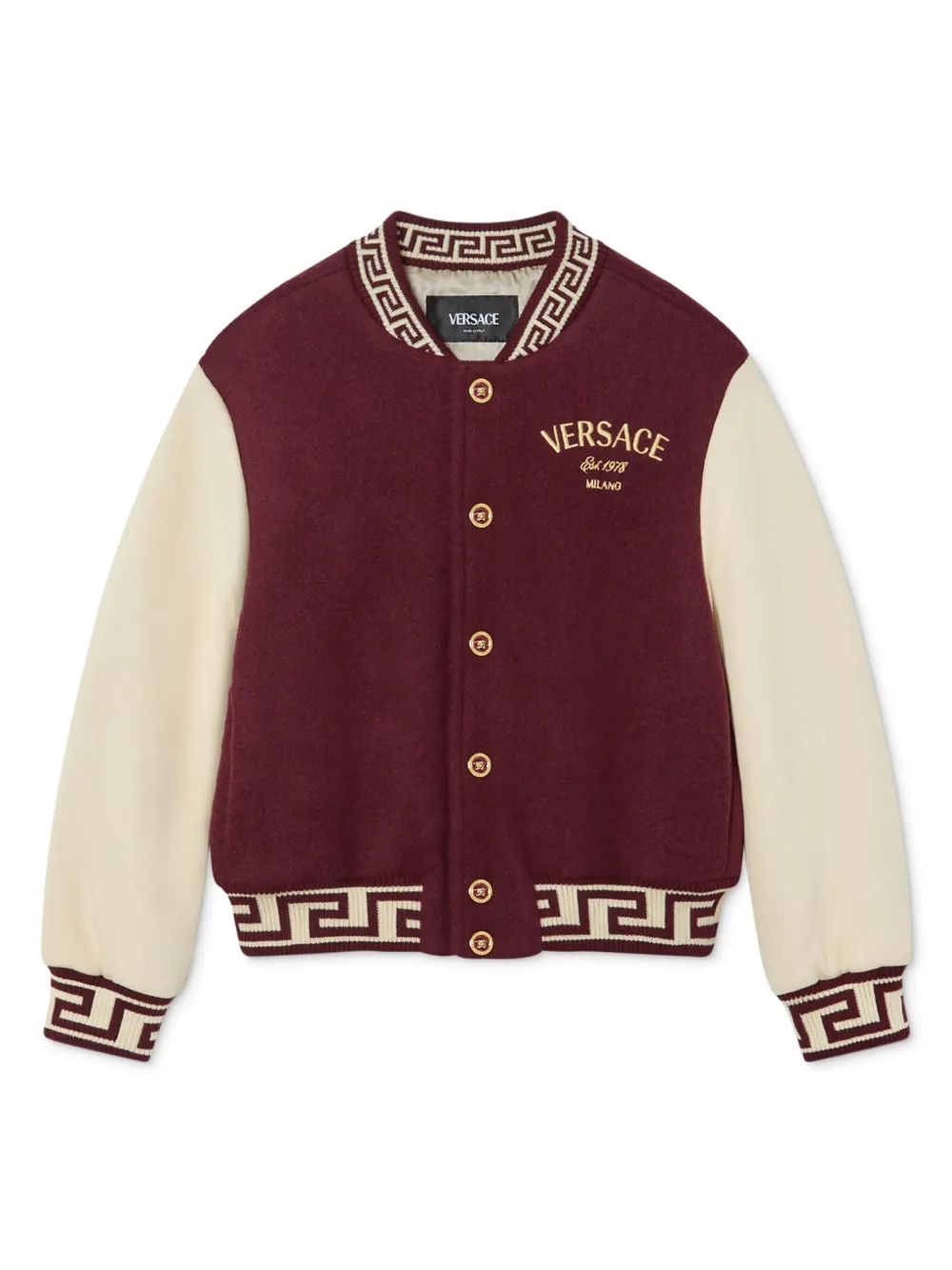 

Бомбер с вышитым логотипом Versace Kids, нейтральный