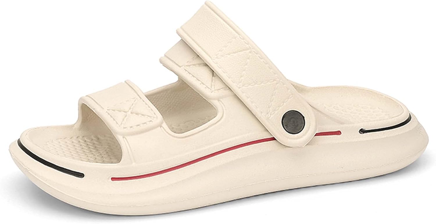 

Мужские сандалии-шлепанцы летние EVA эластичные модные повседневные удобные дышащие легкие мягкие противоскользящие износостойкие, индивидуальность, двойное предназначение одной обуви Uangli, Cream