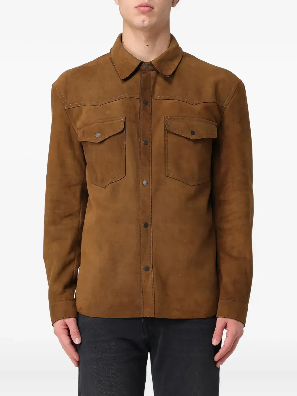 

Замшевая рубашка с карманами Salvatore Santoro, коричневый