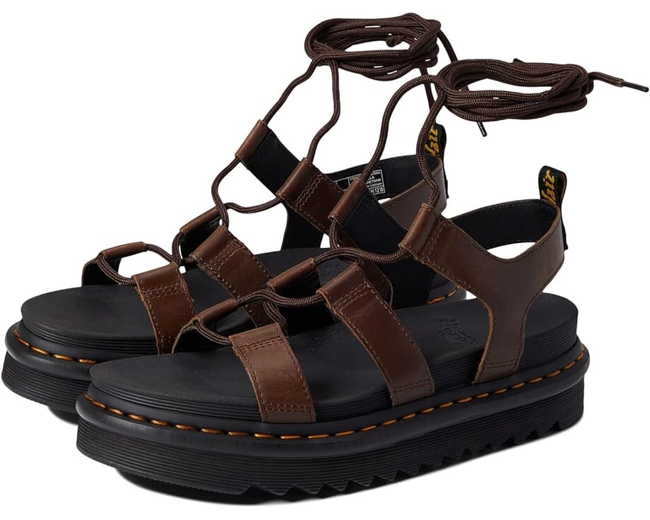 

Сандалии Dr. Martens Nartilla, цвет Dark Brown New Oily Illusion