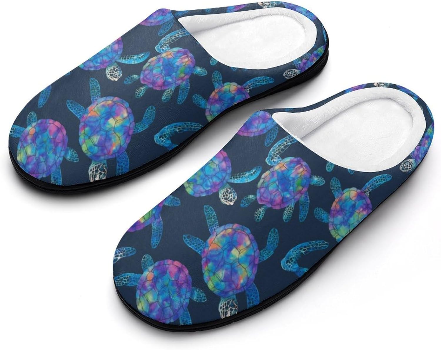 

Мужские хлопковые тапочки Chickens Hearts для дома и улицы, теплые, удобные, мягкие и нескользящие Daihanle, Colorful Sea Turtle Tie Dye