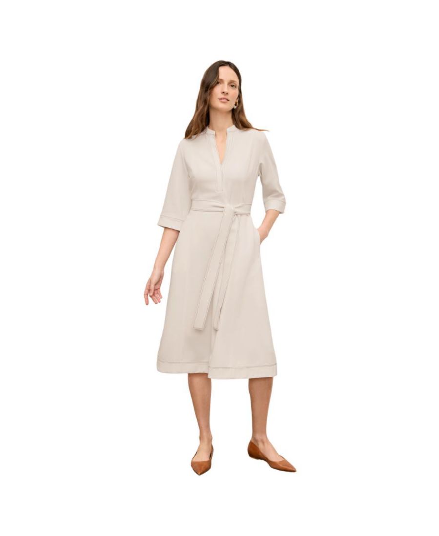 

Женское платье Lauleh - повседневное платье из крепа с декоративной строчкой MMLaFleur, Eggshell