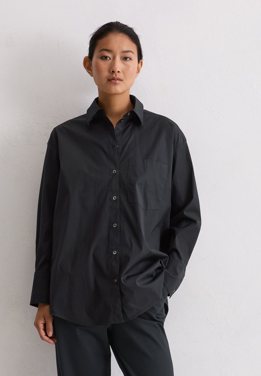 

Блуза Marc O'Polo BOYFRIEND SHAPE AUS STRETCH, Deep Night Blue/Dark Blue