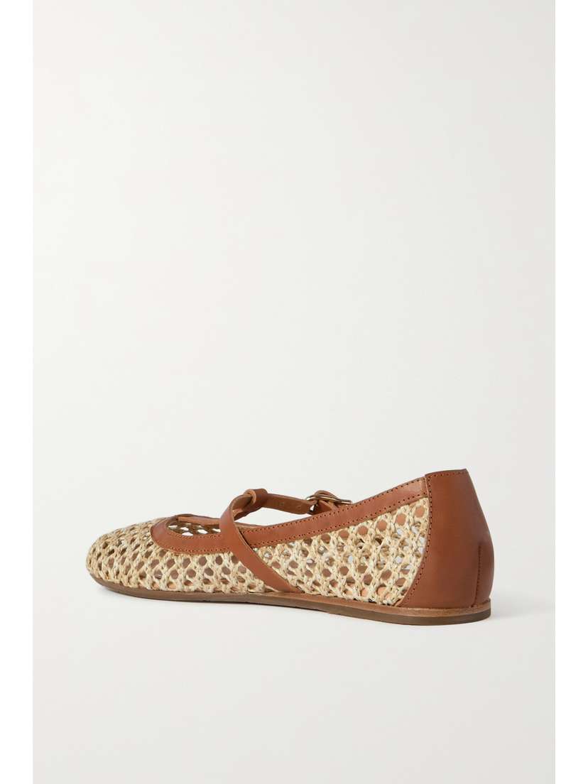 Балетки Aerati из плетеной рафии с кожаной отделкой Ancient Greek Sandals, бежевый — фото 3