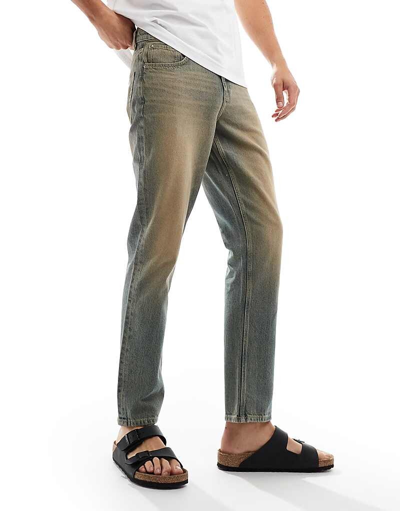 

ASOS DESIGN – джинсы узкого кроя с затемнением