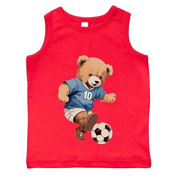 

Футболка Watercolor soccer bear для малышей The Juniper Shop, Red