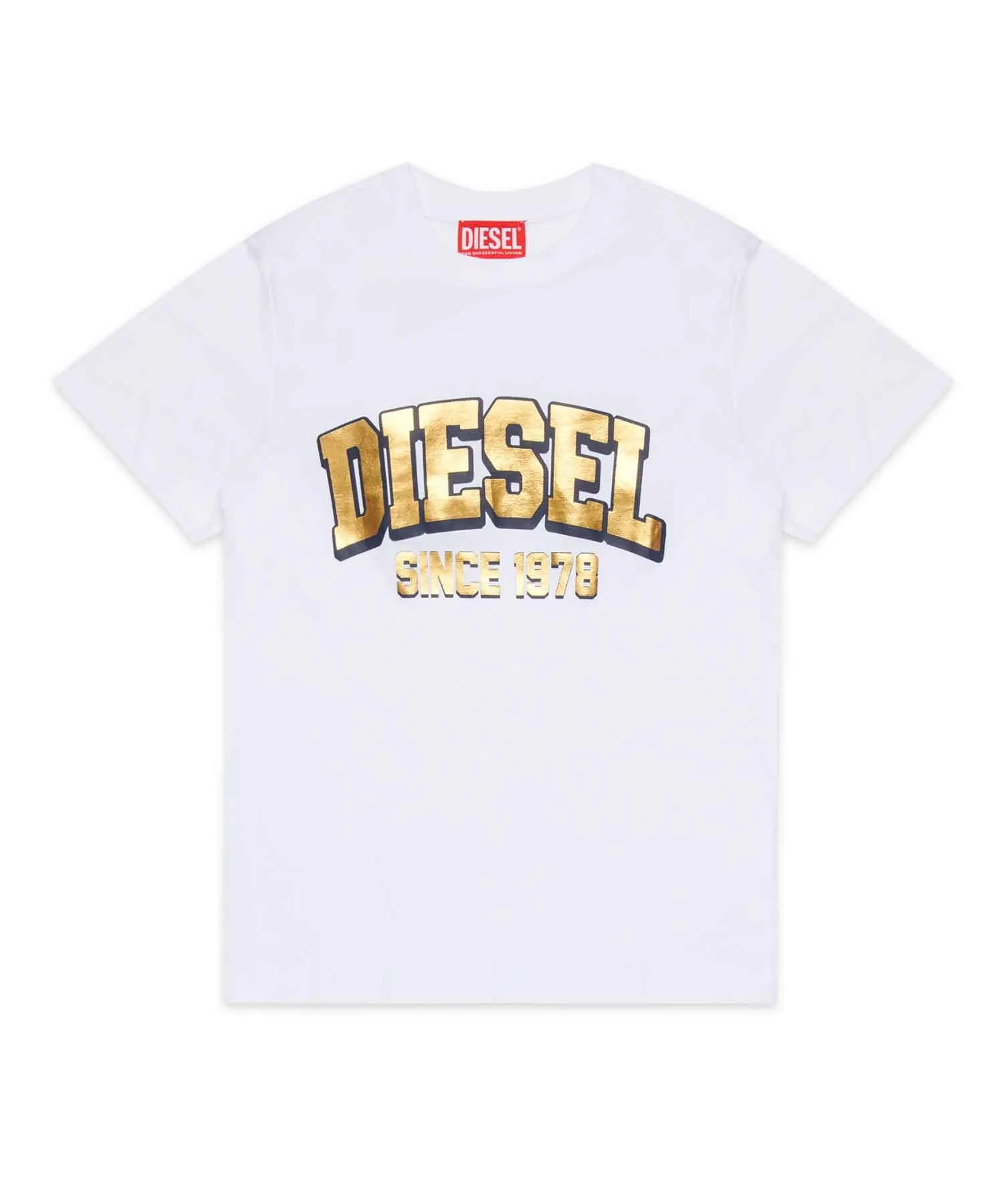 Унисекс футболка с логотипом DIESEL KIDS белая