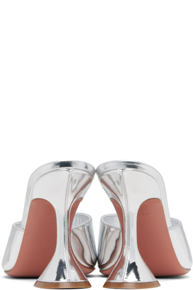 Эксклюзивные босоножки на каблуке SSENSE Silver Lupita Slipper 95 Amina Muaddi — фото 2