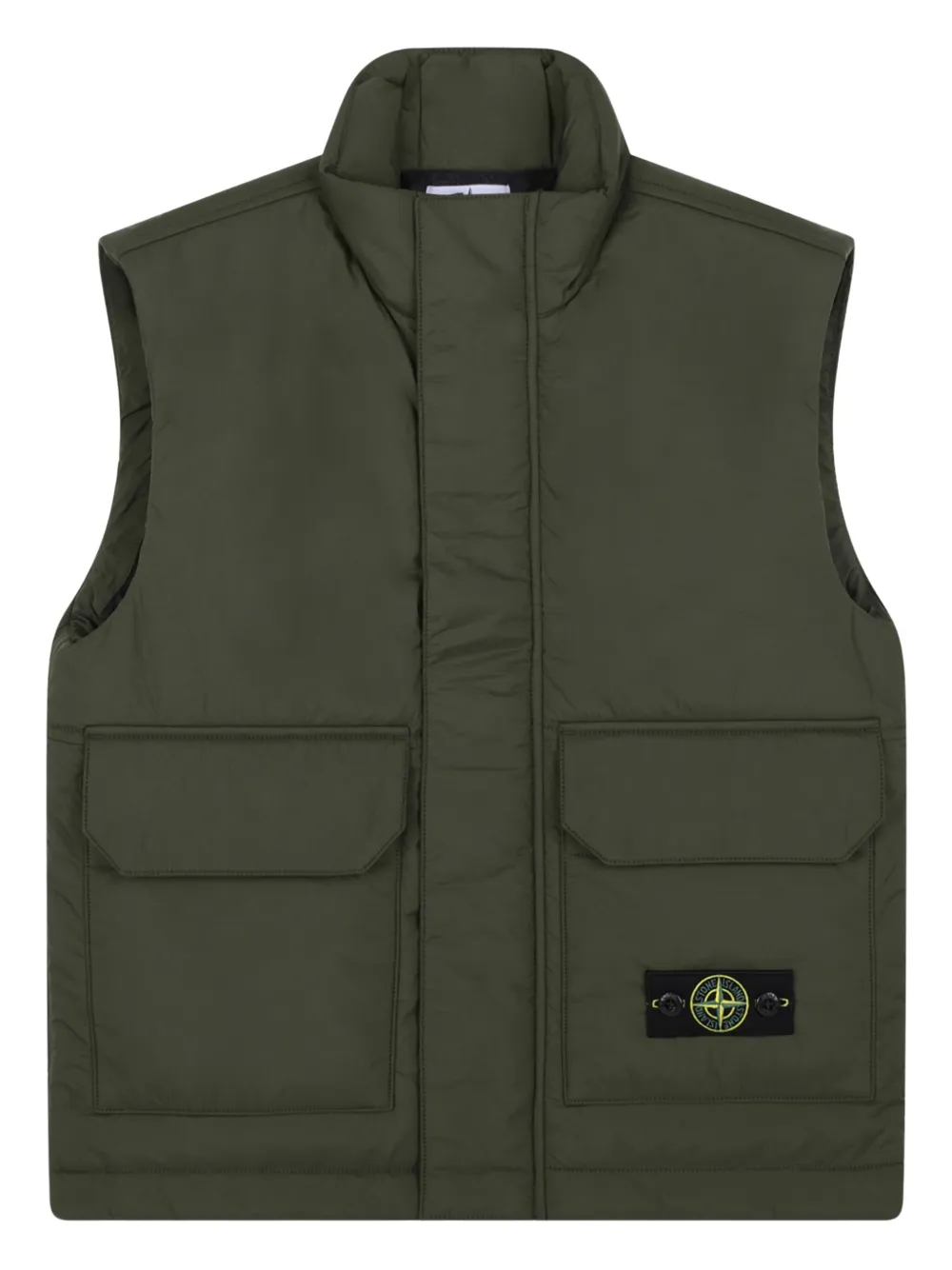 

Утепленный жилет с карманами-фонариками Stone Island Junior, зеленый