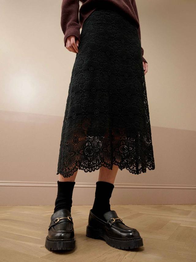 

Юбка из гипюрового кружева Brora, Black