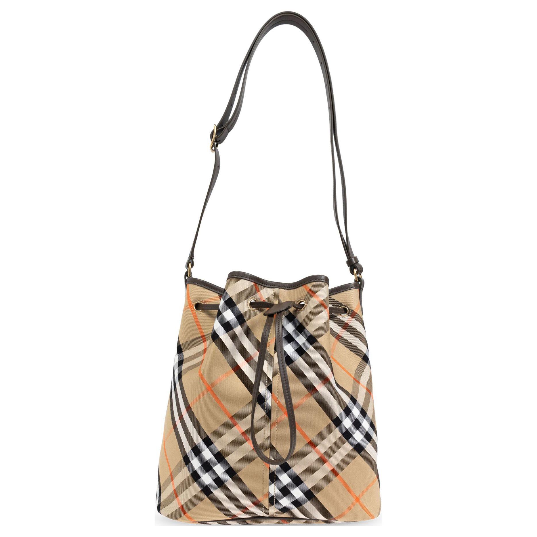 

Burberry Хлопковая ведерка через плечо женская бежевая