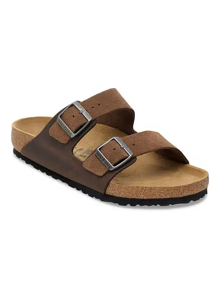 Домашние тапочки, кожаные, Birkenstock, коричневый — фото 2