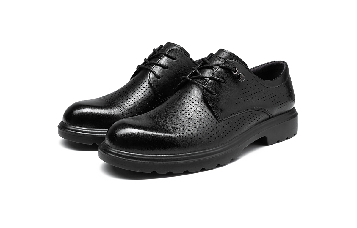 HLA Мужские туфли на низком каблуке черные дышащие, цвет Black[Breathable] — фото 2