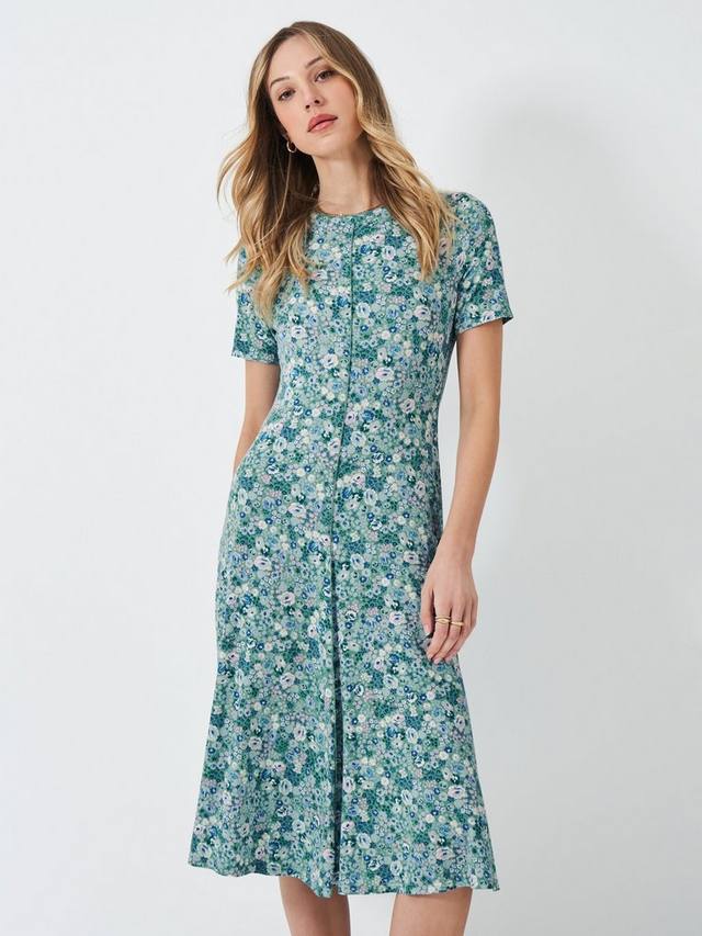 

Платье из джерси с цветочным рисунком bea Crew Clothing, цвет Emerald Green