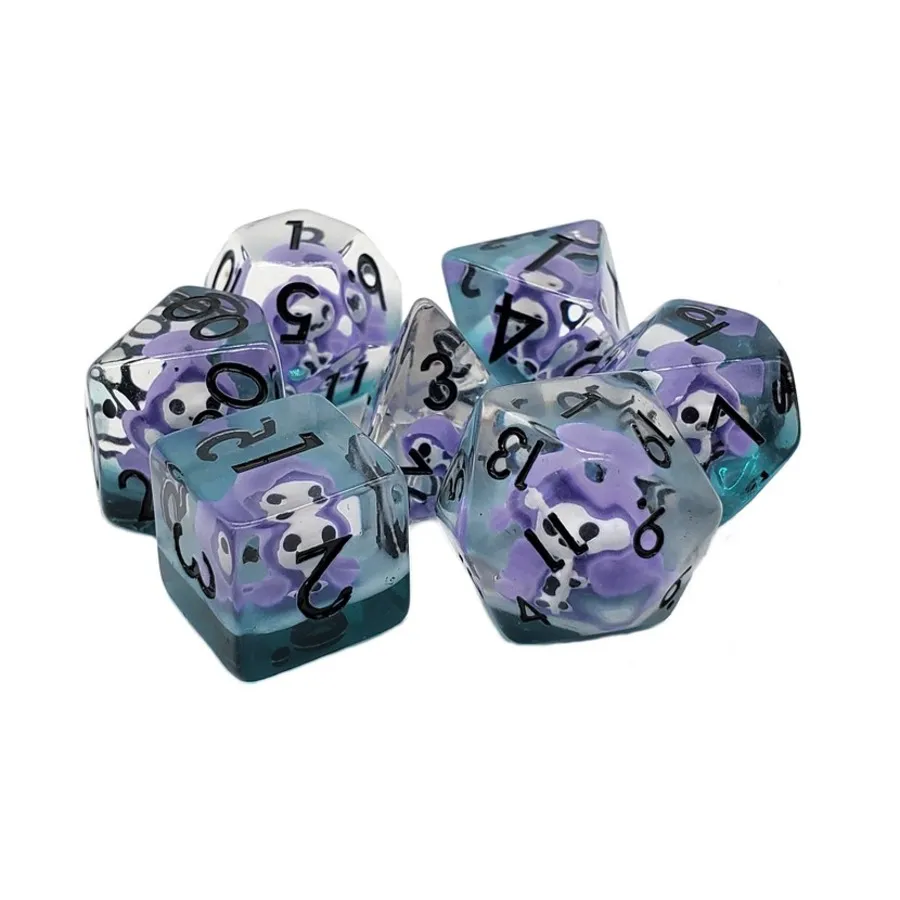 

Poly Set Ghost — фиолетовый с черным (7), Acrylic-Resin Dice - Infused