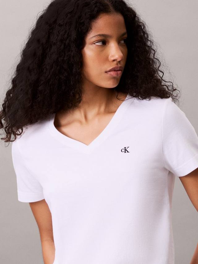 Футболка с V-образным вырезом Archive Logo Calvin Klein, Brilliant White — фото 4