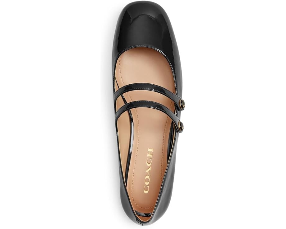 Туфли на плоской подошве COACH Winley Mary Jane, черный — фото 2