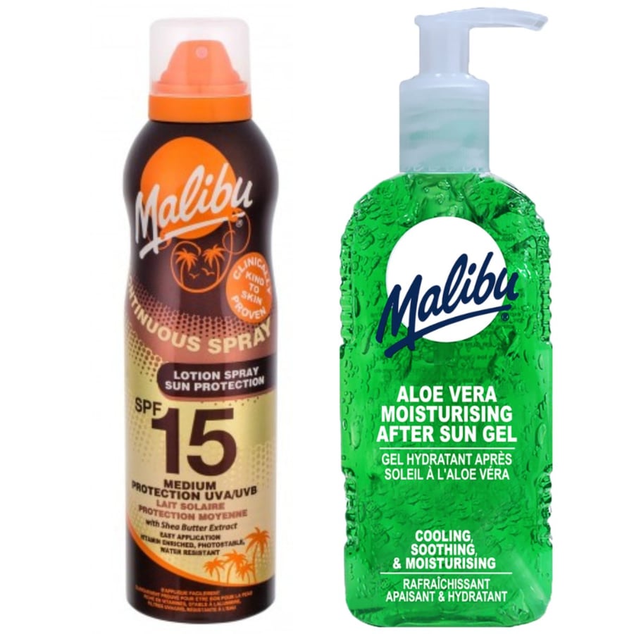 

Защитный бальзам Malibu SPF15 175 мл + Гель после загара с алоэ 200 мл Micadoni