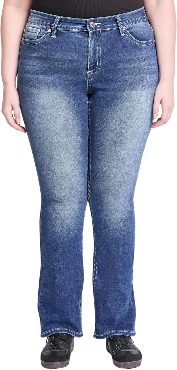 

YMI Women's Jeans Plus Mid Rise Premium Stitch Bootcut, Ep018386