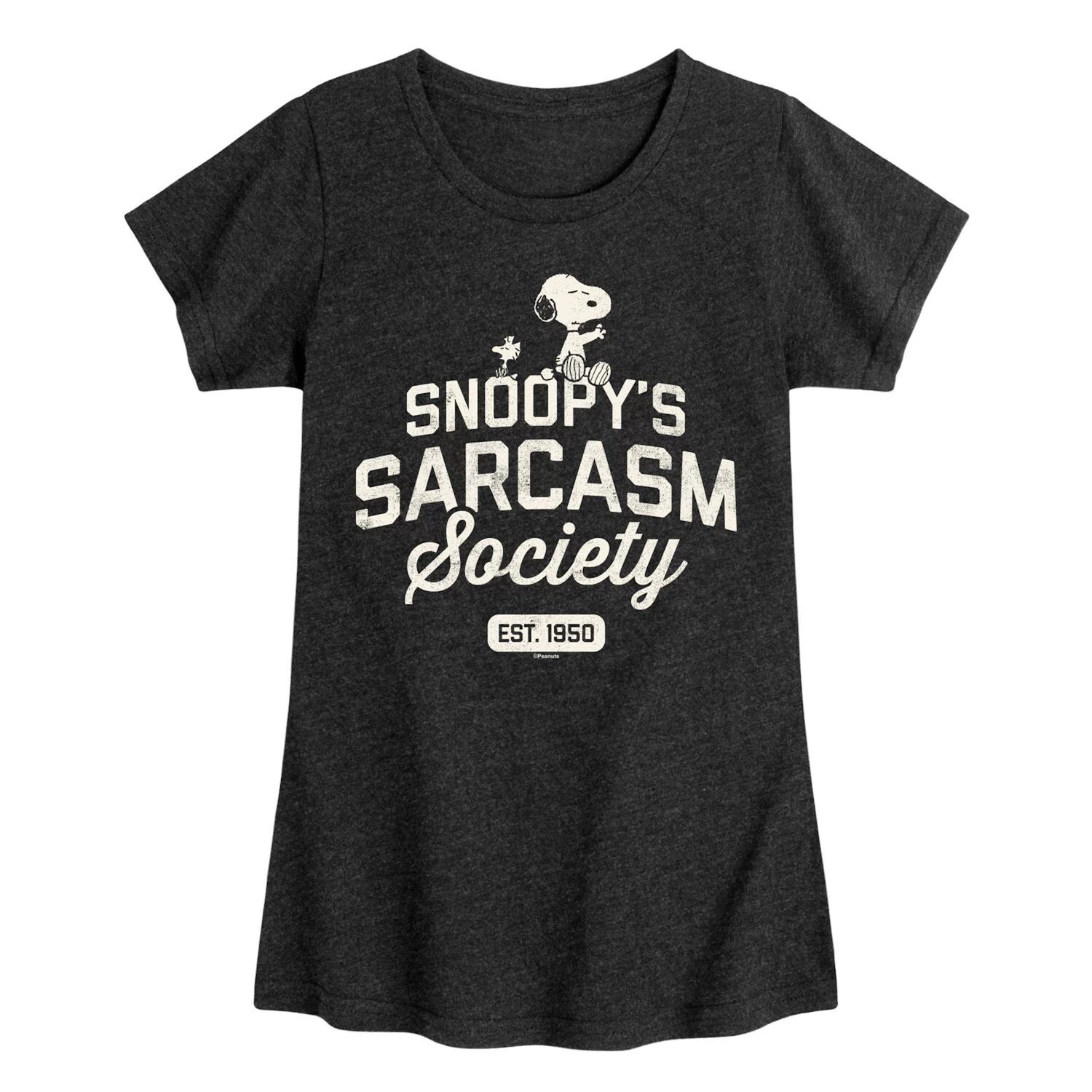 

Футболка с рисунком Peanuts Sarcasm Society для девочек 7–16 лет Licensed Character