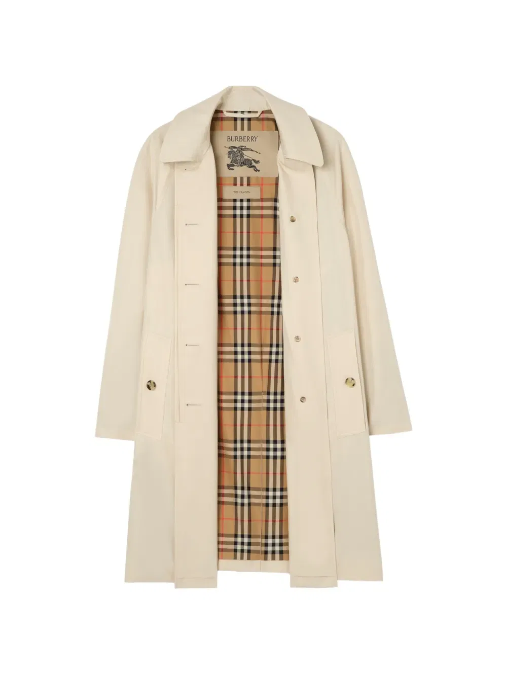 Пальто средней длины из тропического габардина Camden Car Burberry, нейтральный — фото 4