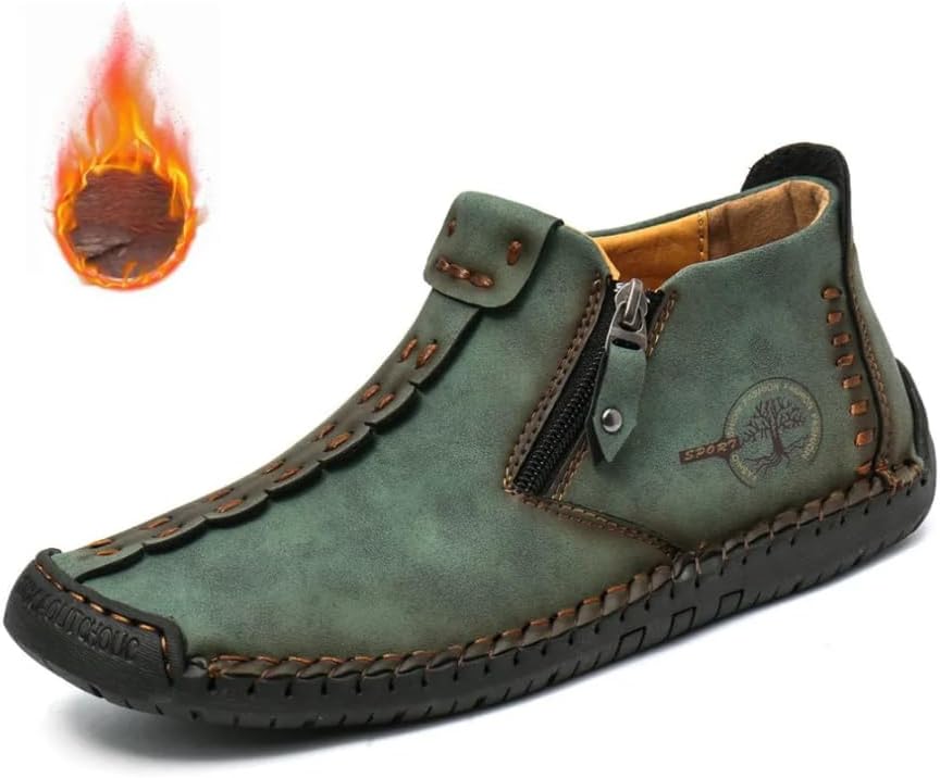 

Мужские прогулочные туфли с поддержкой свода стопы, дышащие, легкие и противоскользящие, удобная водонепроницаемая обувь для улицы, ручной работы, ортопедические кроссовки Silkhause, зеленый