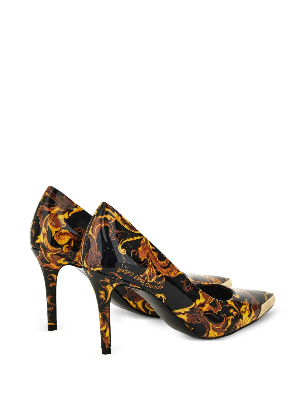 Туфли-лодочки с принтом Baroque Versace Jeans Couture, черный — фото 3