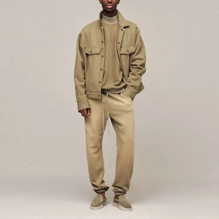 Свитшот с имитацией ворота Fear Of God Army Green — фото 3