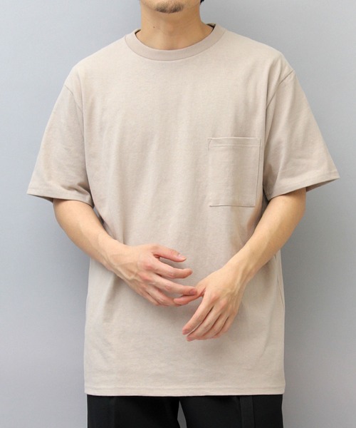 

Футболка с коротким рукавом и карманом, из американского хлопка, плотность 215 г/м², стандартный крой Goodwear, бежевая