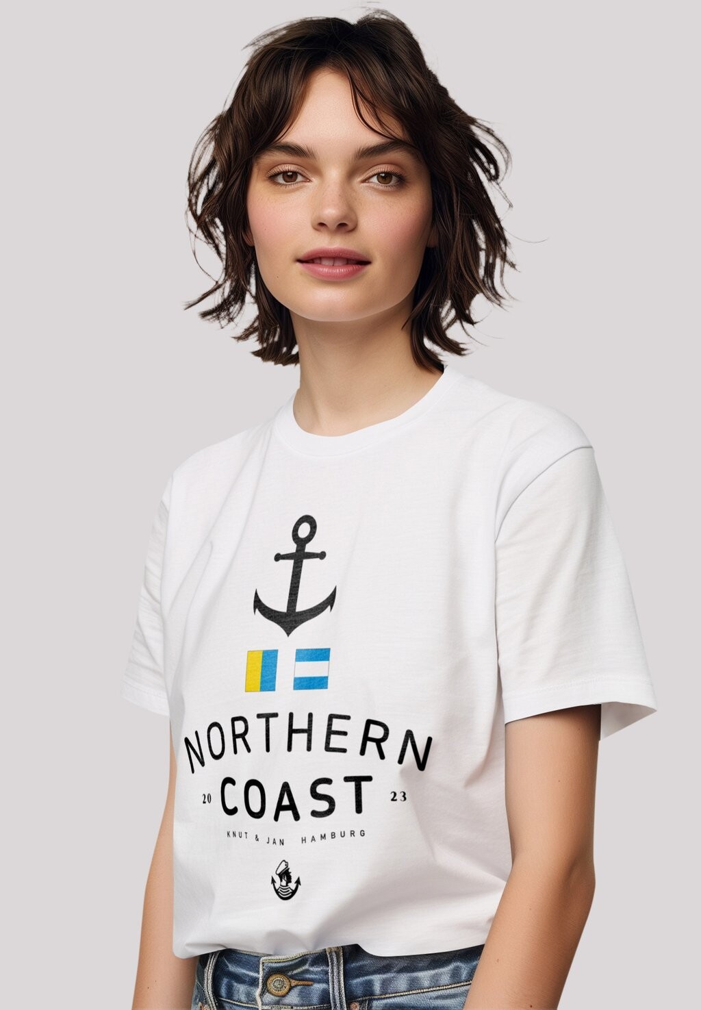 

Футболка с принтом NORDSEE FLAGGEN KNUT JAN HAMBURG F4NT4STIC, белый