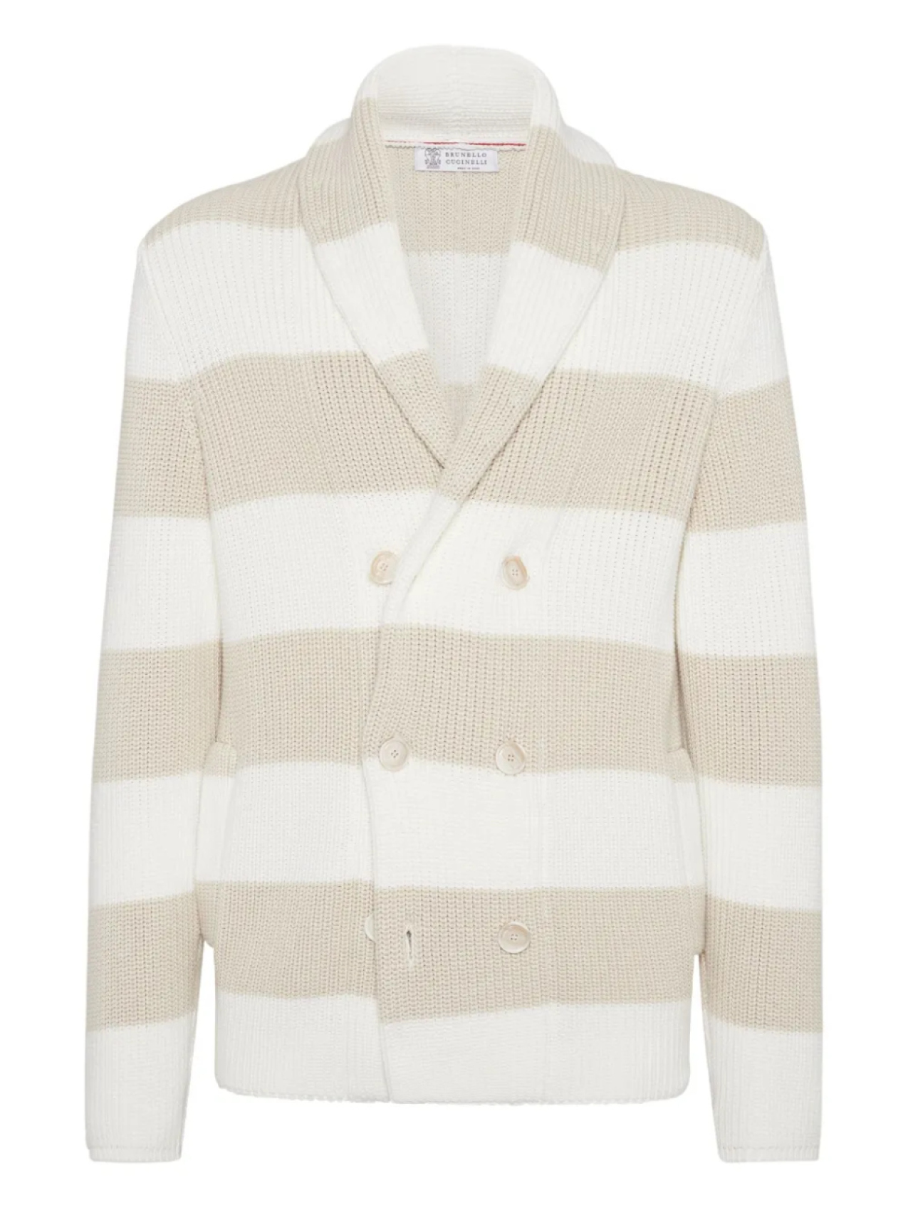 

Brunello Cucinelli кардиган в полоску, нейтральный
