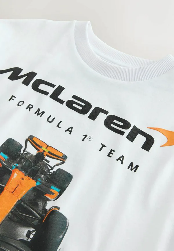 Обычная футболка с коротким рукавом и принтом от mclaren Next, White — фото 3