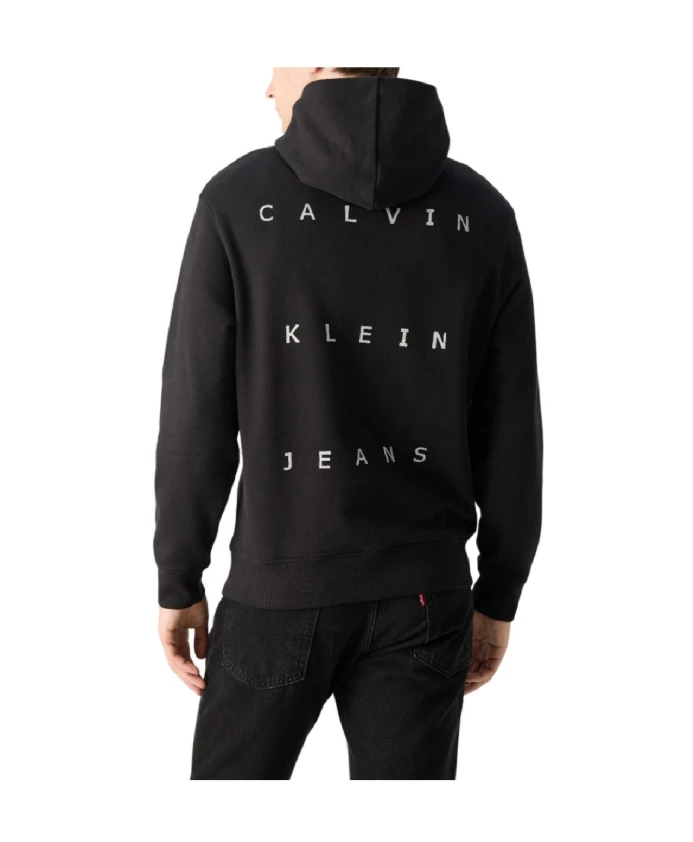 Современная графическая марка толстовки с капюшоном Calvin Klein, черный — фото 2