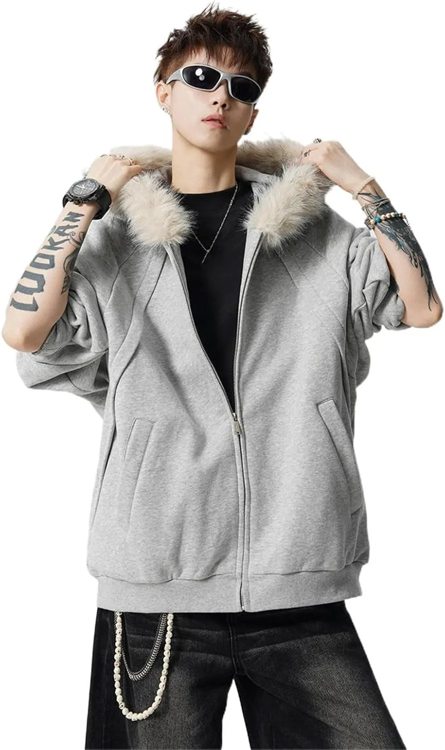 

Мужская худи на молнии в стиле ретро ESFHWYP