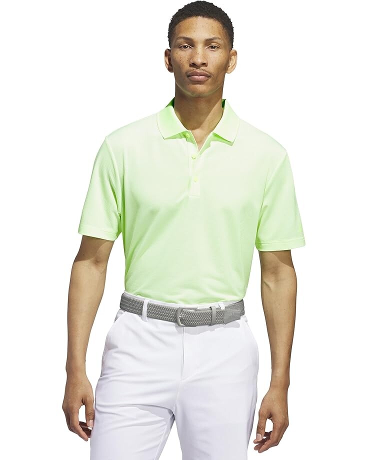 

Поло adidas Golf Ottoman Short Sleeve Polo, цвет Green Spark/White