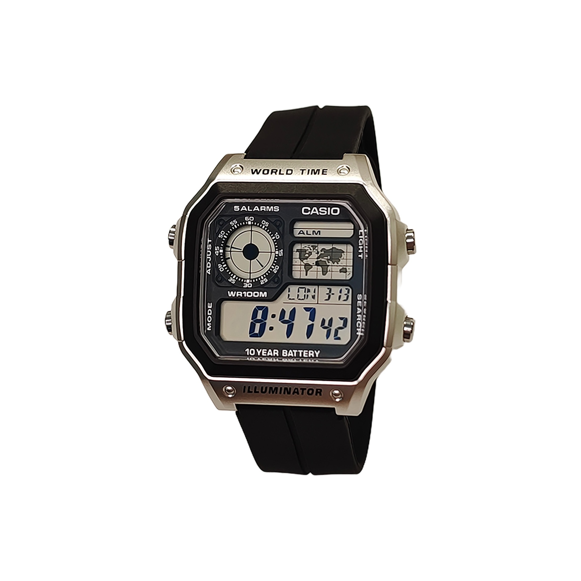 

CASIO Часы Unisex YOUTH Black Watch, Silver Block Jiao Long Black