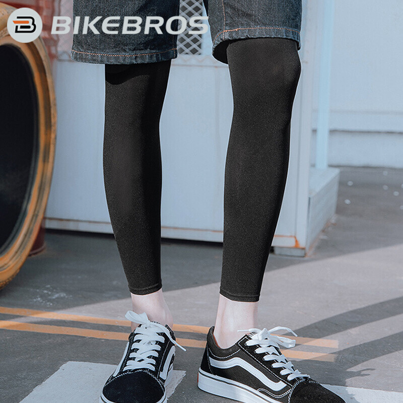 

BIKEBROS Ice Silk Солнцезащитные чехлы для ног Велосипедные спортивные наколенники и наколенники Защитные накладки для ног и накладки для бега на открытом воздухе [черная пара]