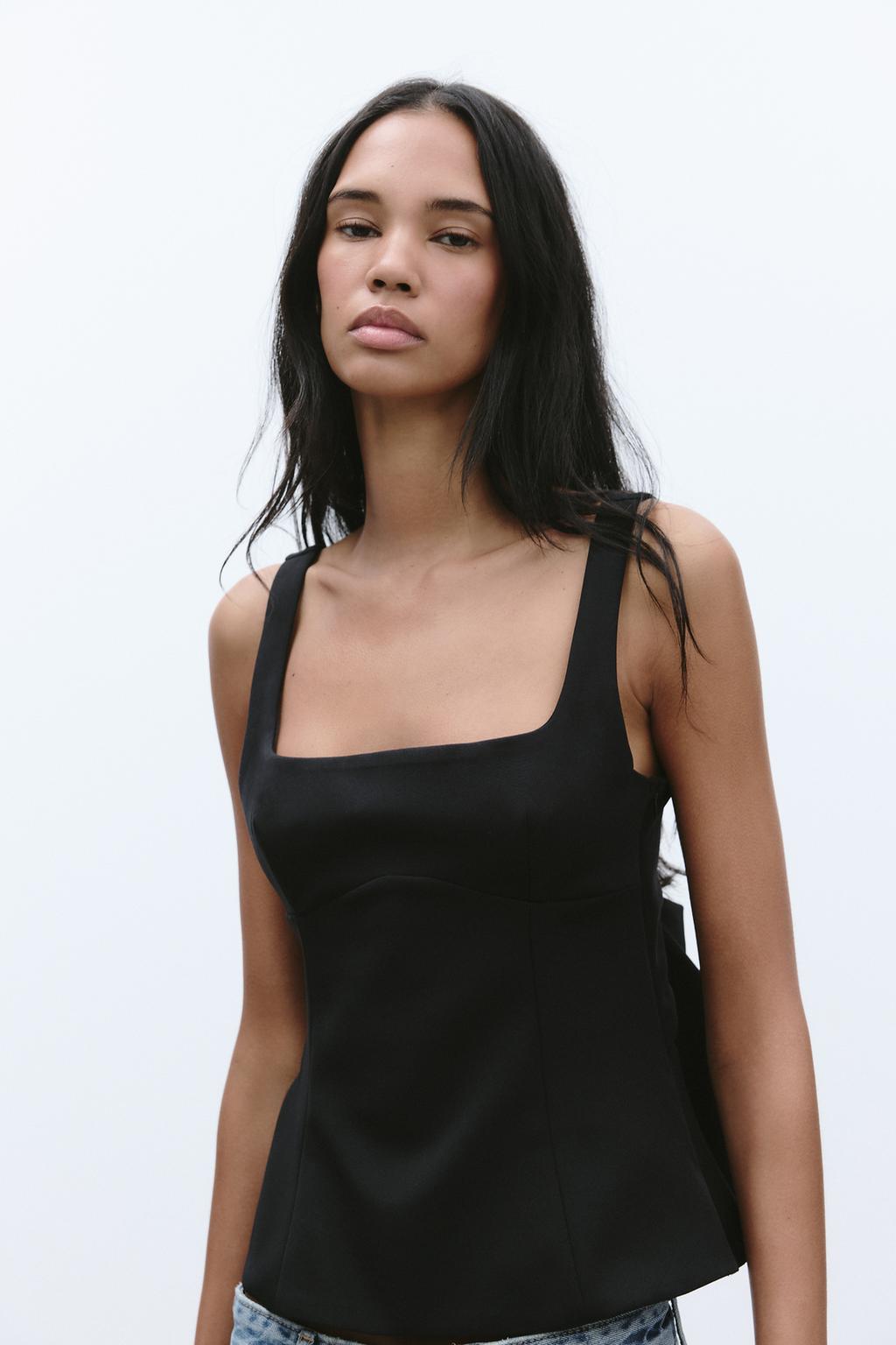 

Топ с бантом сзади ZARA, черный