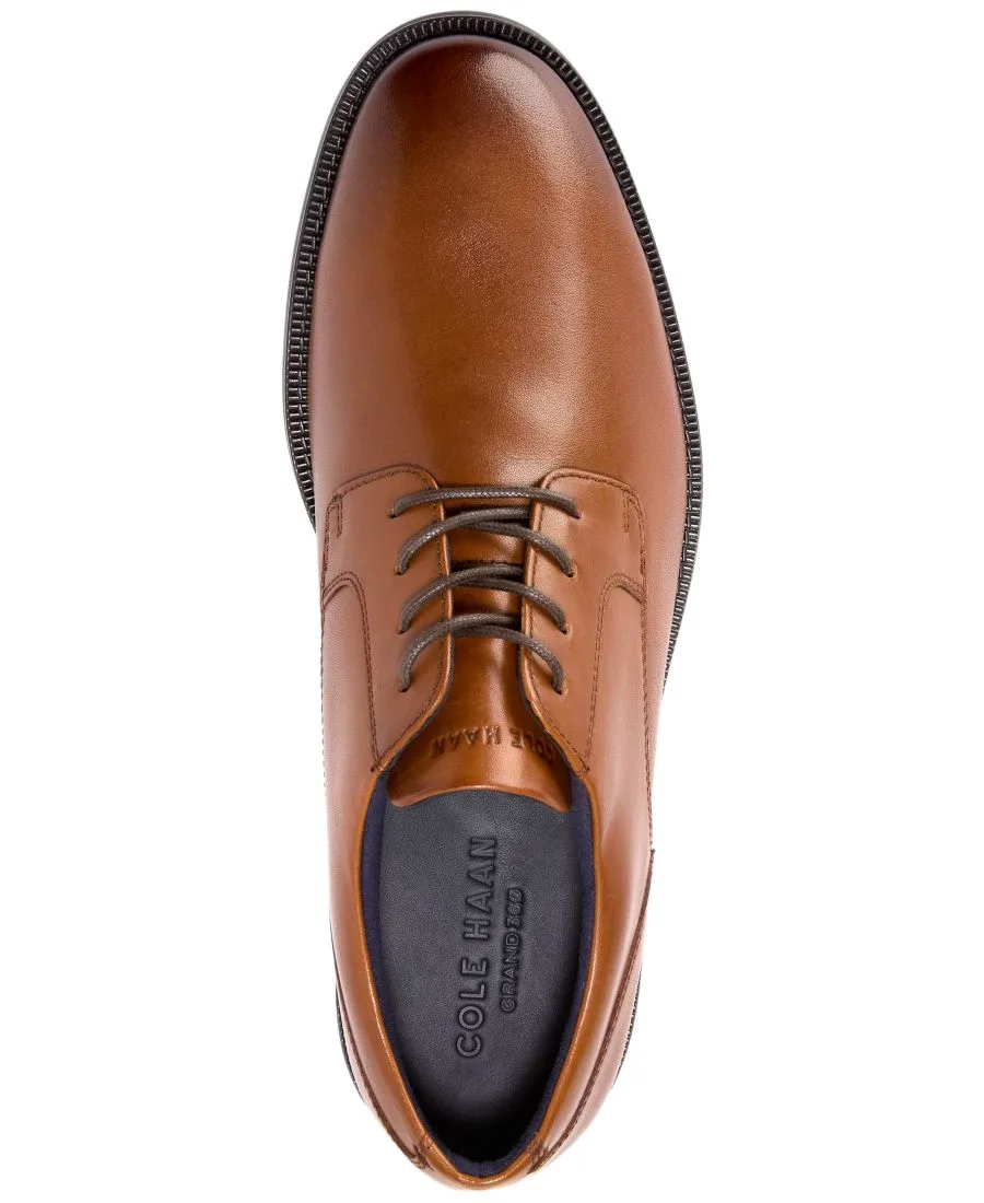 Мужские оксфордские туфли Bedford с гладким носком и шнуровкой Cole Haan, British Tan — фото 3