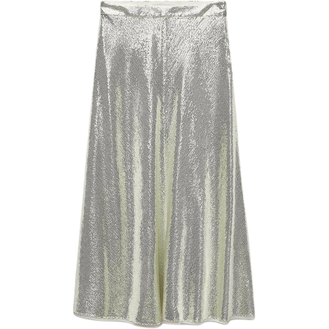 

ZARA Повседневная длинная юбка ZW Series для женщин Gold/Silver