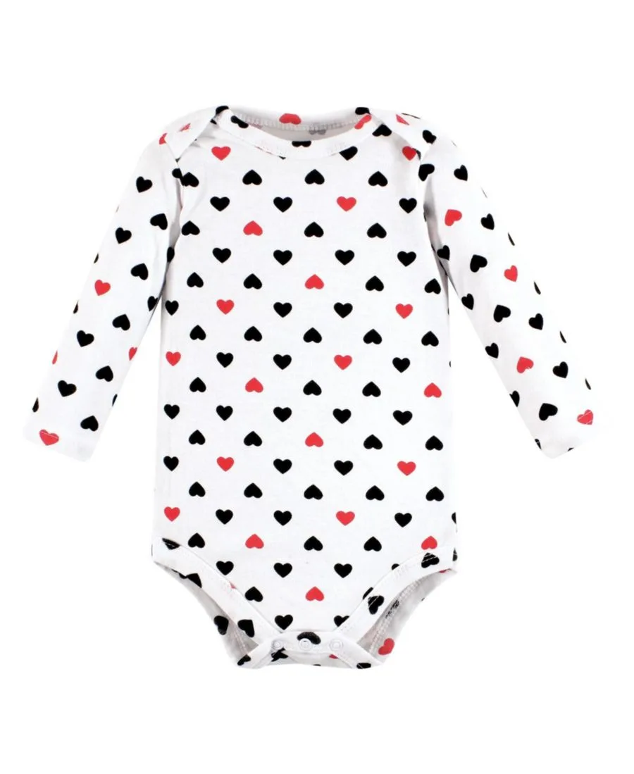 Комплект из 3 хлопковых боди с длинными рукавами Hudson Baby, girl mommy красный черный 3-pack — фото 3