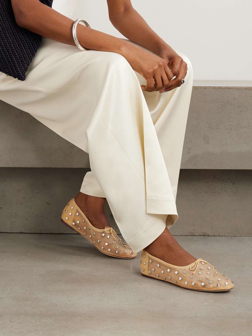 Балетки Landon из сетчатой ткани с декором Loeffler Randall, бежевый — фото 2