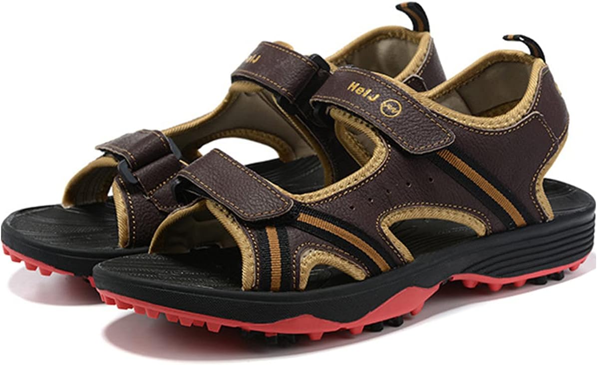 

Мужские гольф-кроссовки WJFGGXHK Профессиональные водонепроницаемые кроссовки для гольфа на открытом воздухе, противоскользящие сандалии для прогулок, красный