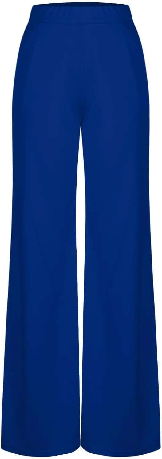 Брюки для женщин Premium Business Casual, широкие палаццо с расклешенным низом, свободного кроя для офиса Generic, синий — фото 3